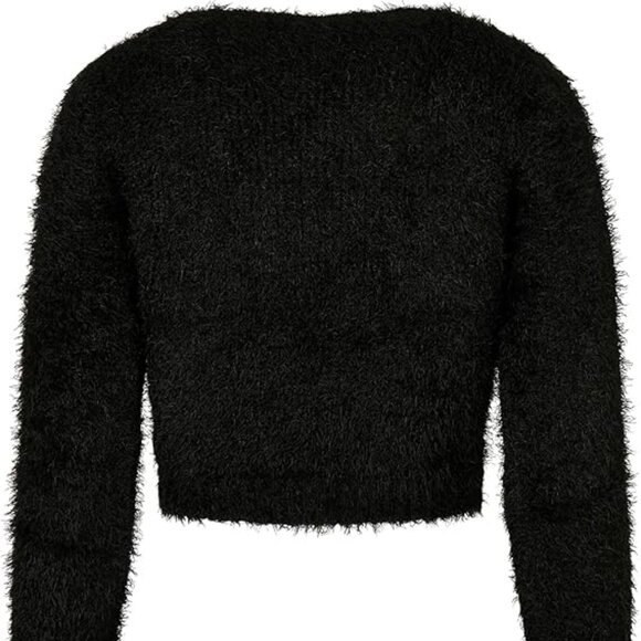 Bycorpus Cropped Black Fuzzy Sweater - Size XS - Picture 1 of 6
